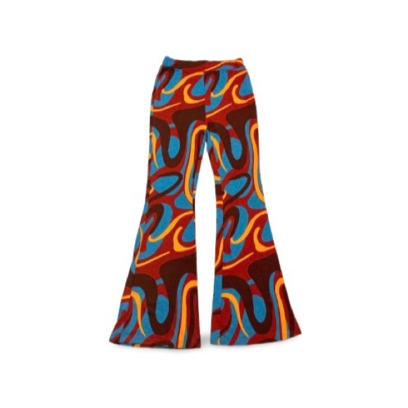 Multicolored Marble Print Flared Pants - Size Small - Picture 2 of 9